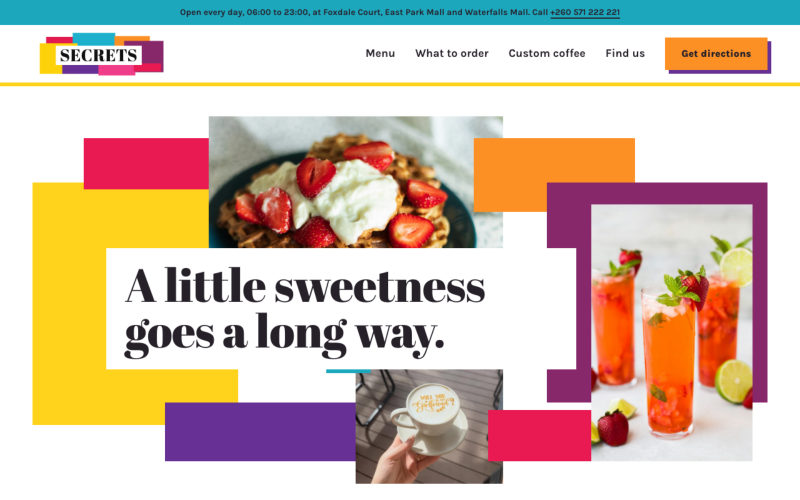 Secrets Cafe website